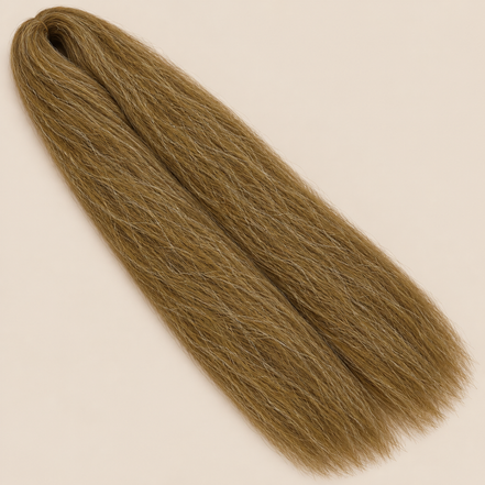 Ultra Braid kanekalon 12 lichtbruin 100 cm, 165 gram op beige achtergrond