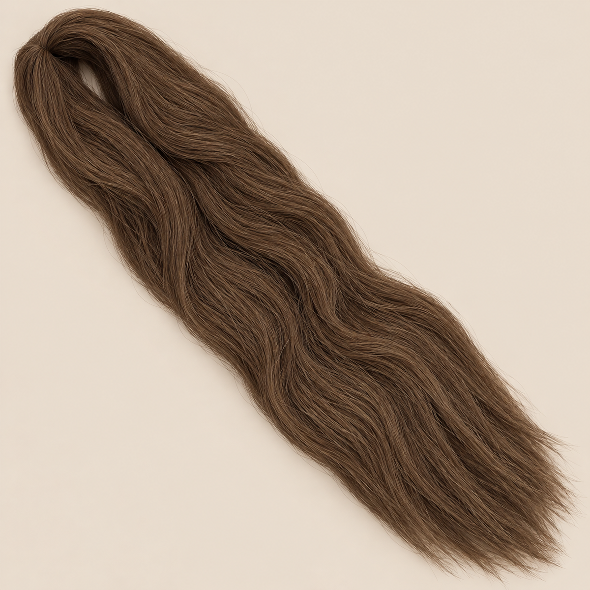 Ultra Braid kanekalon 30 koperbruin 110 cm, 155 gram op beige achtergrond