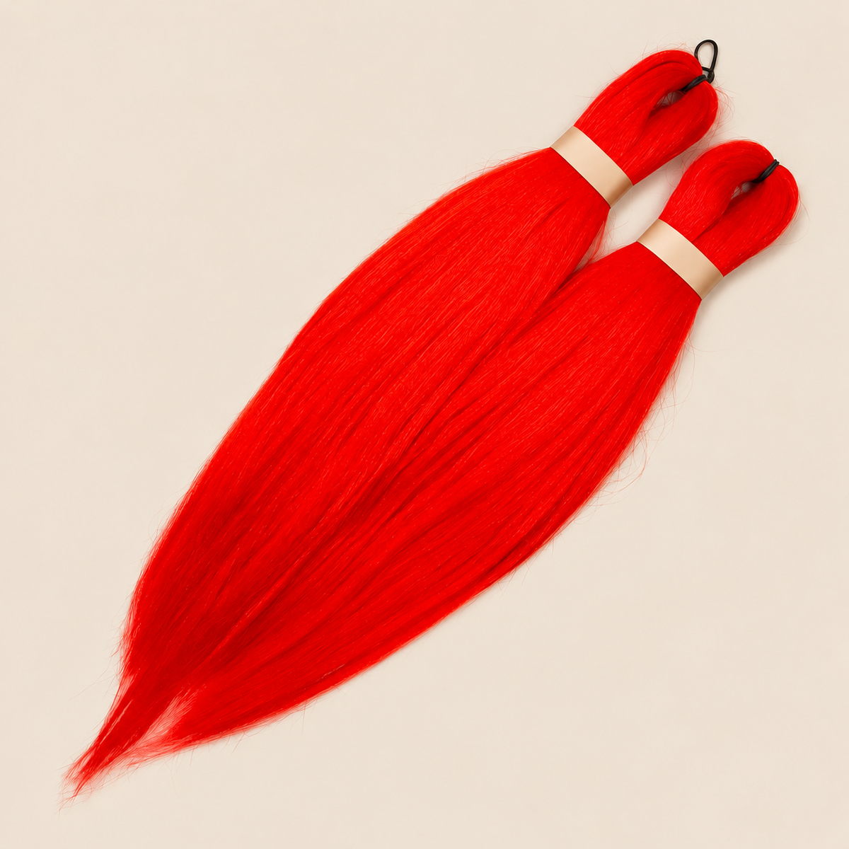 Ultra Braid 2-in-1 pre-stretched Red Rood, 60 cm 160 gram op beige achtergrond