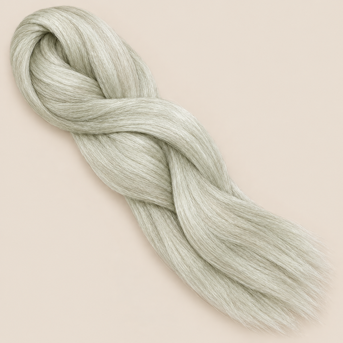 Ultra Braid kanekalon 61 ivoor 100 cm, 165 gram op beige achtergrond