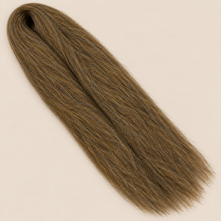 Ultra Braid kanekalon 10 lichtbruin 110 cm, 155 gram op beige achtergrond