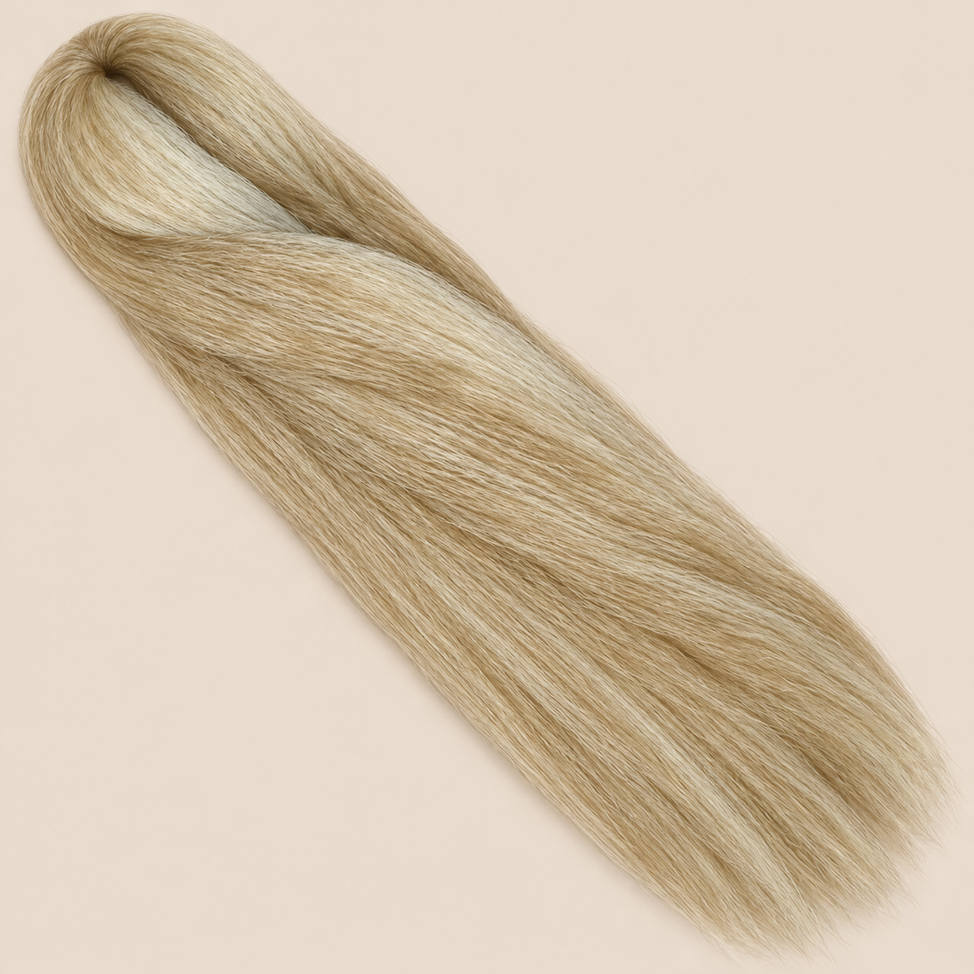 Ultra Braid kanekalon 22 asblond 110 cm, 155 gram op beige achtergrond