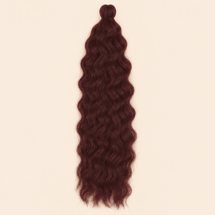Bordeauxrood Urban Crimp 33 kanekalon vlechthaar, golvend, circa 55 cm