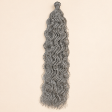Donker zilvergrijs Urban Crimp Dark Silver kanekalon vlechthaar, golvend, circa 55 cm