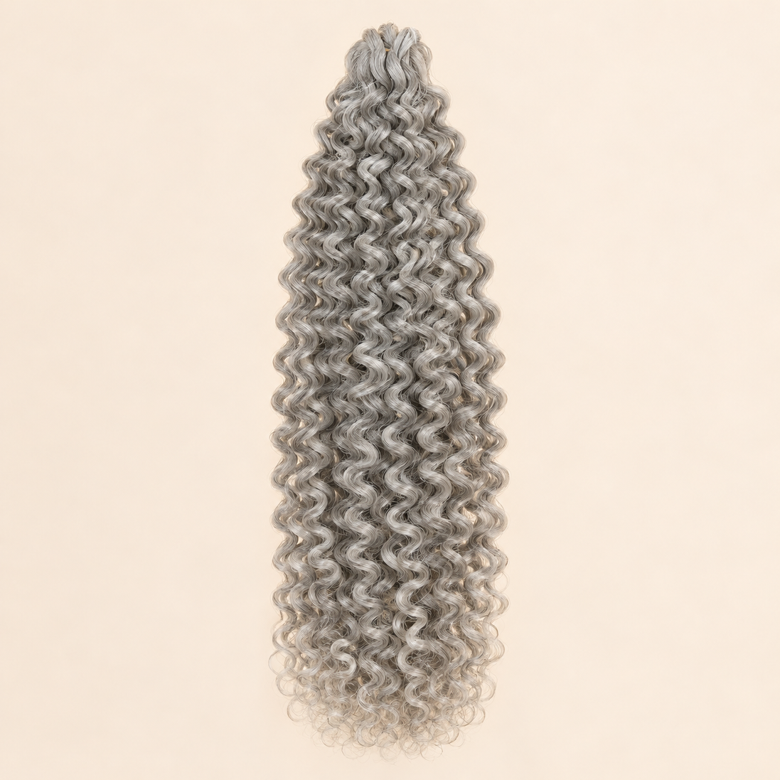 Zilvergrijs Urban Spring Silver kanekalon vlechthaar, krullend, circa 45 cm