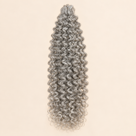 Zilvergrijs Urban Spring Silver kanekalon vlechthaar, krullend, circa 45 cm