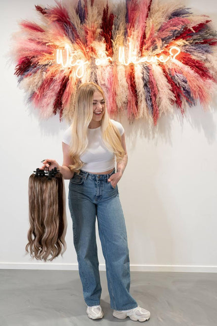 V-part haarstuk humain hair 