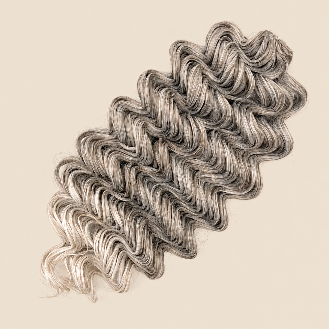 Vanessa golvend invlechthaar 60 cm in donker asblond ombre (T18/56C) op beige achtergrond