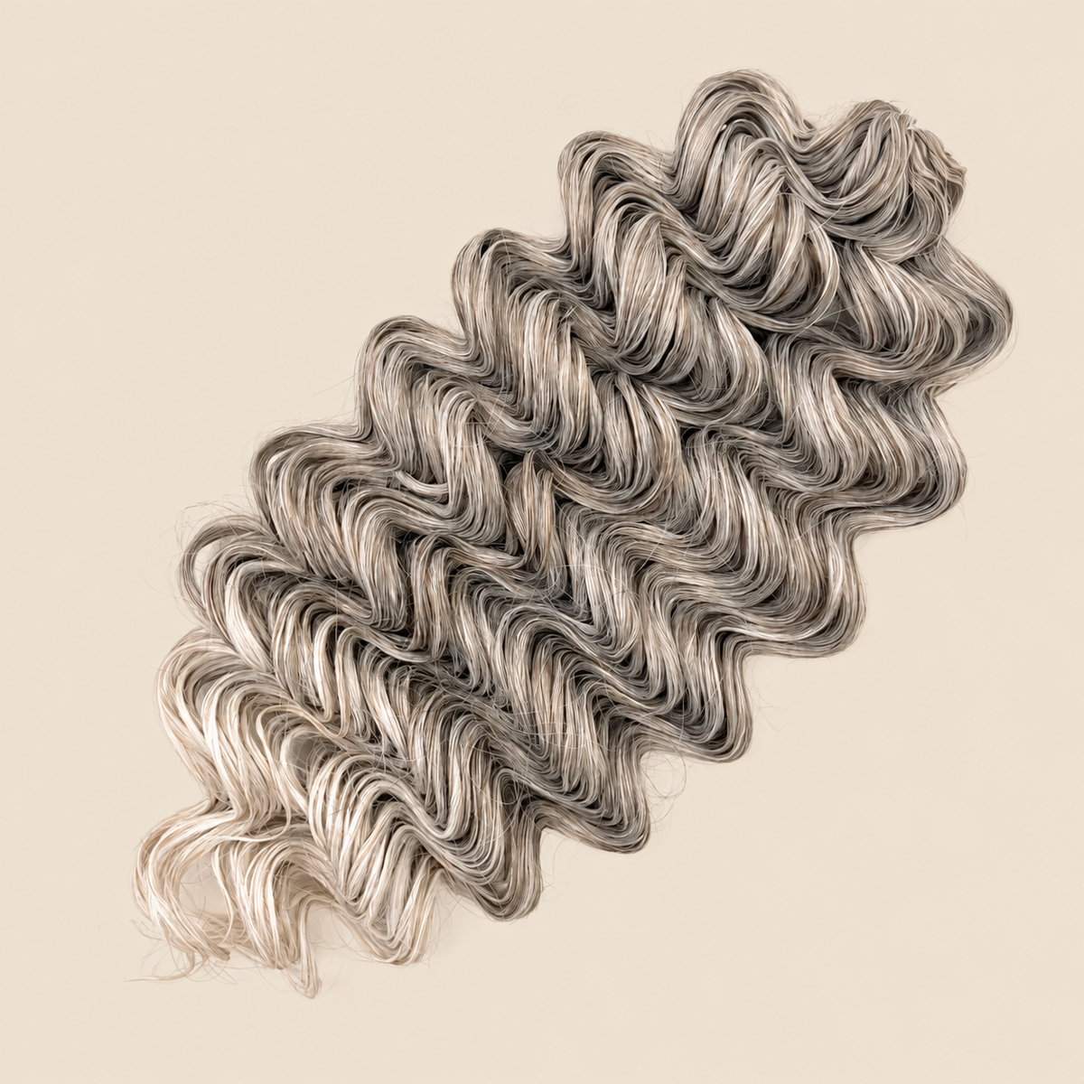 Vanessa golvend invlechthaar 60 cm in donker asblond ombre (T18/56C) op beige achtergrond