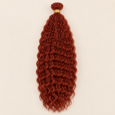Wavy Kanekalon Ursula 360 Koperrood krullend invlechthaar 55 cm