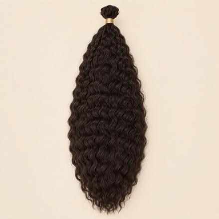 Wavy Kanekalon Ursula 4 Donkerbruin krullend invlechthaar 55 cm