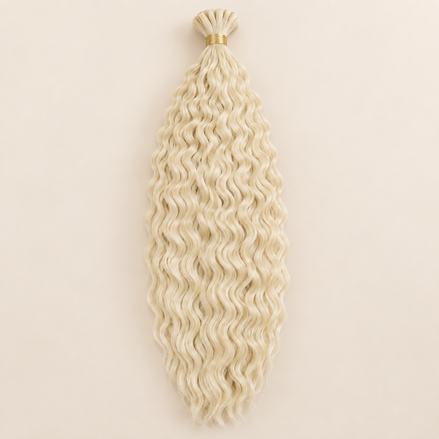 Wavy Kanekalon Ursula 613 Licht crèmeblond krullend invlechthaar 55 cm