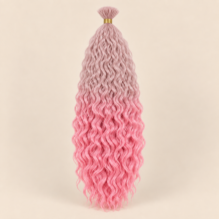 Wavy Kanekalon Ursula A5 Oudroze naar felroze krullend invlechthaar 55 cm