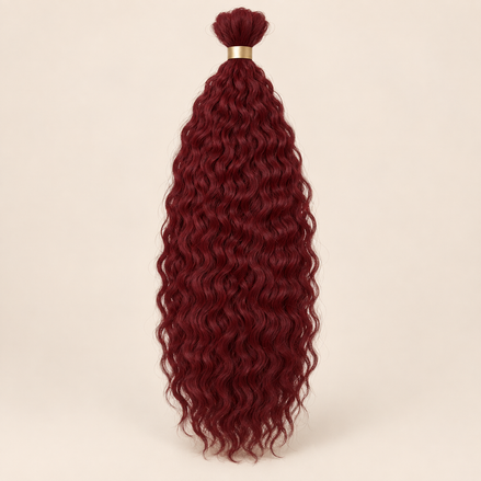 Wavy Kanekalon Ursula BUG Burgundy bordeaux krullend invlechthaar 55 cm
