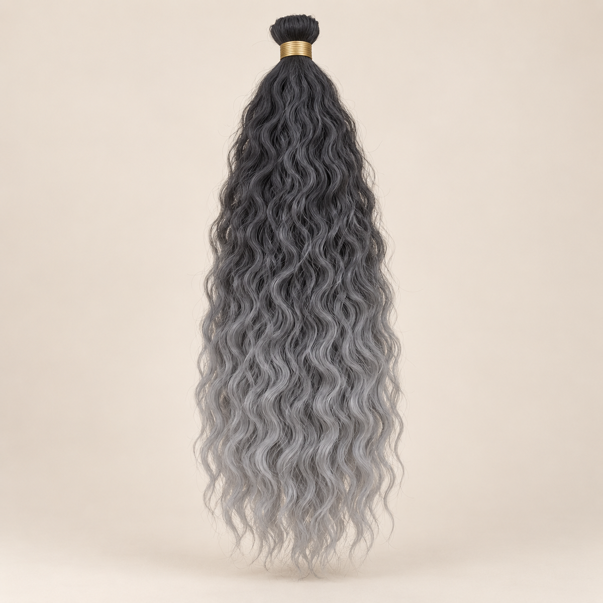Wavy Kanekalon Ursula T1B/Grey antraciet zilvergrijs ombre krullend invlechthaar 55 cm
