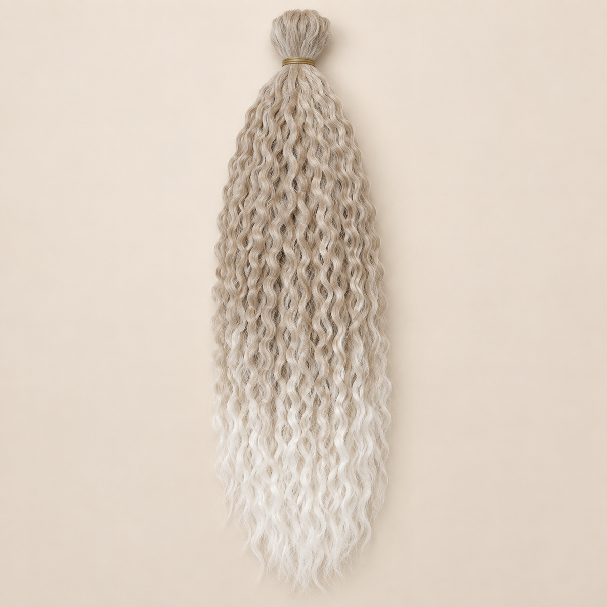 Wavy Kanekalon Ursula T24/60 asbeige blond wit platinablond ombre krullend invlechthaar 55 cm