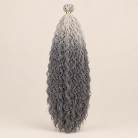 Wavy Kanekalon Ursula T4/56C zilvergrijs antraciet ombre vlechthaar 55 cm 100 gram