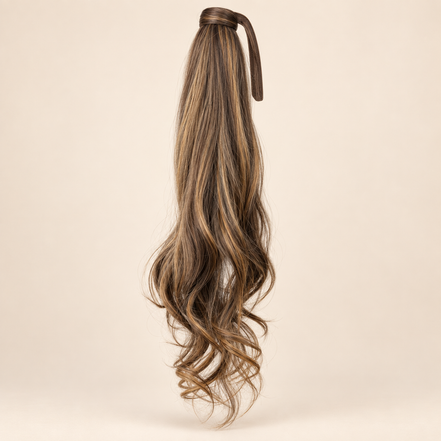 Wrap Around Ponytail 80 cm – Chocoladebruin Karamel P4/27 | De HaarBoetiek