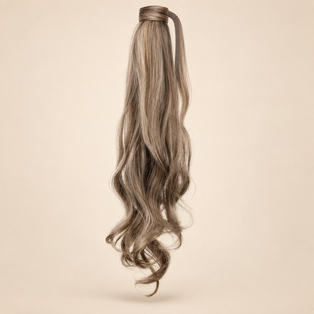 Wrap Around Ponytail 80 cm – Koelbruin Asblond P8/25 | De HaarBoetiek