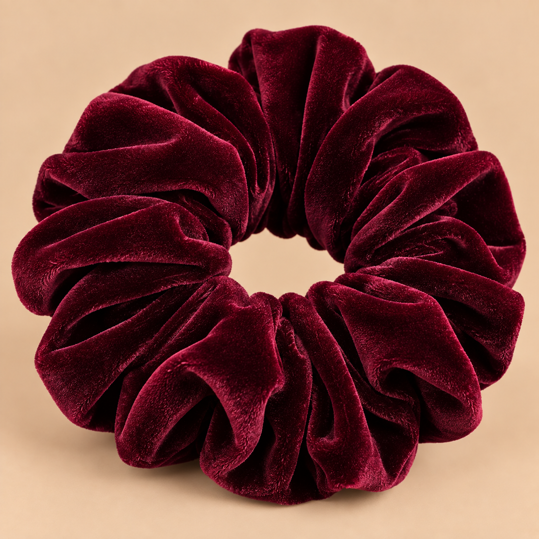 XXL fluwelen scrunchie donker bordeaux - De HaarBoetiek