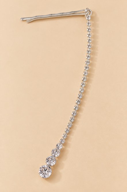 Zilveren Haarspeld met Strass Hanger – Elegant Haaraccessoire – De HaarBoetiek